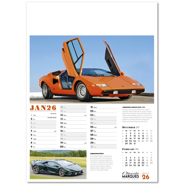 Collector's Cars Wall Calendar