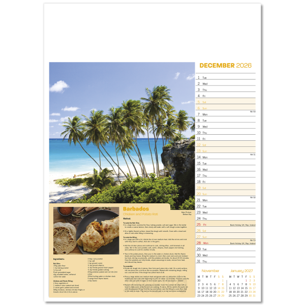 Taste for Travel Wall Calendar