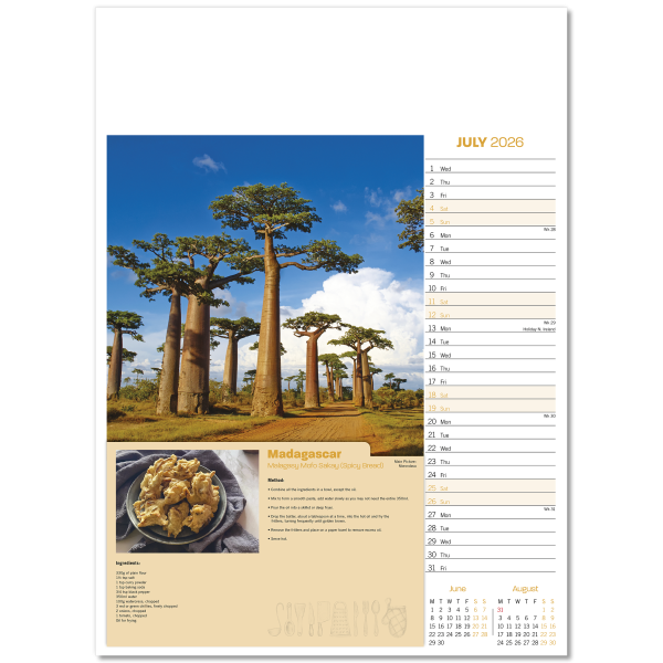 Taste for Travel Wall Calendar