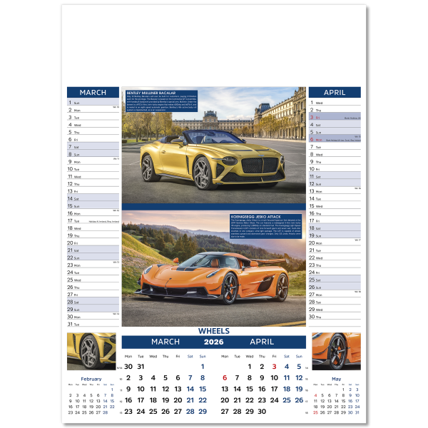 Hot Wheels Wall Calendar