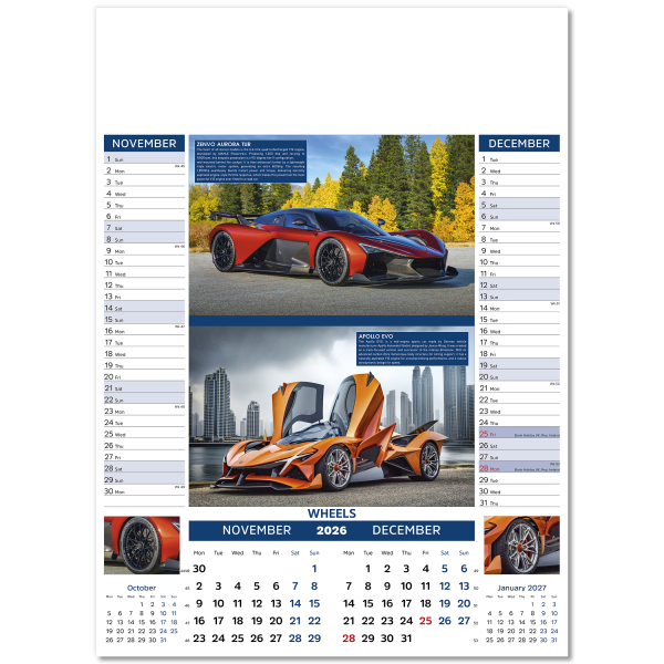 Hot Wheels Wall Calendar