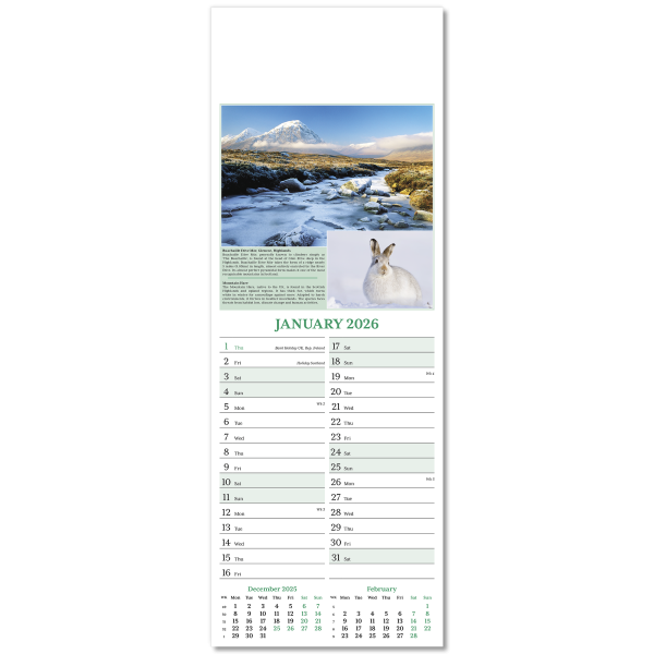 Nature's Glory Slim Wall Calendar