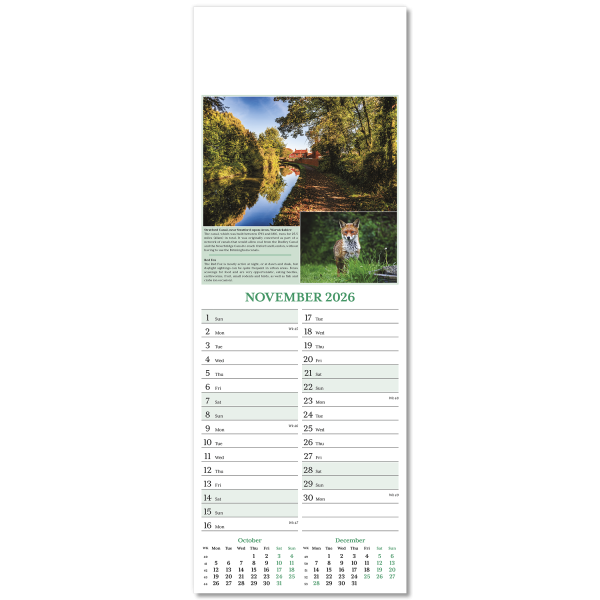 Nature's Glory Slim Wall Calendar