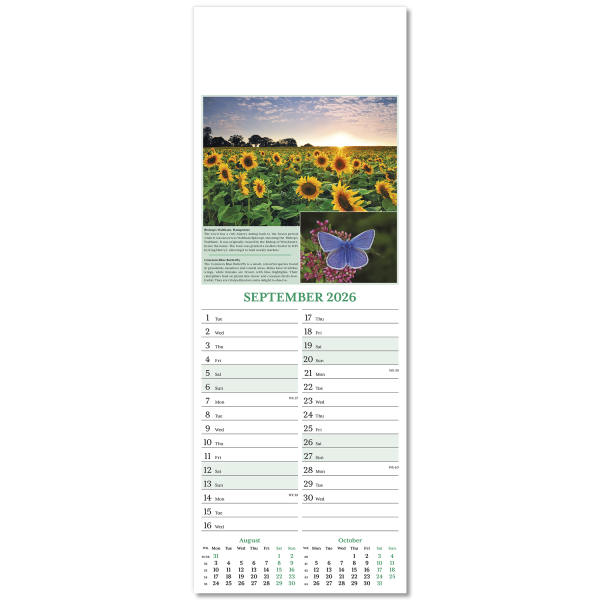 Nature's Glory Slim Wall Calendar