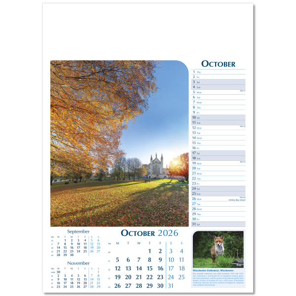 Notable Britain Wall Calendar