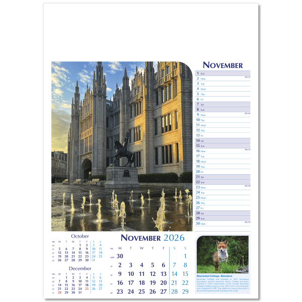 Notable Scotland Wall Calendar