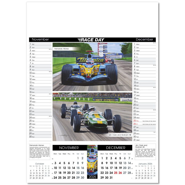 Race Day Wall Calendar