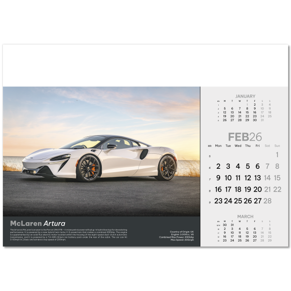 Supercars Wall Calendar