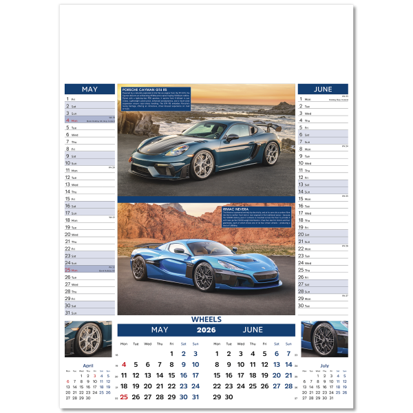 Wheels Wall Calendar