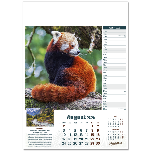 Endangered Species Wall Calendar