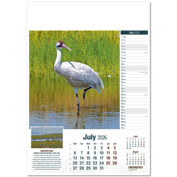 Endangered Species Wall Calendar