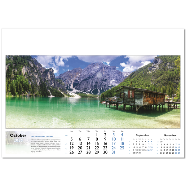 World in View Wall Calendar