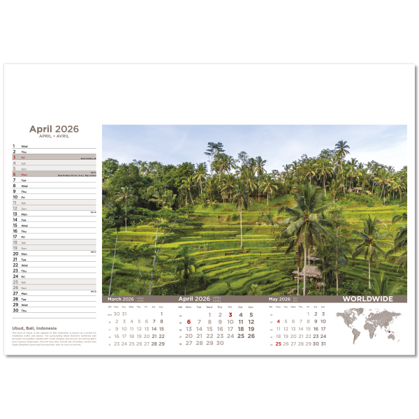 Worldwide Wall Calendar