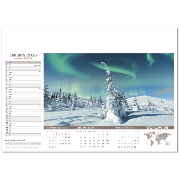 Worldwide Wall Calendar