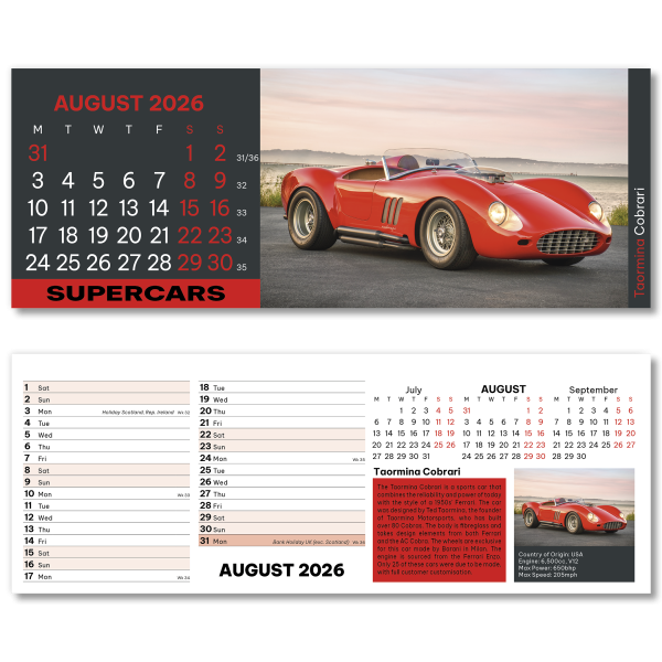 Supercars Desk Calendar