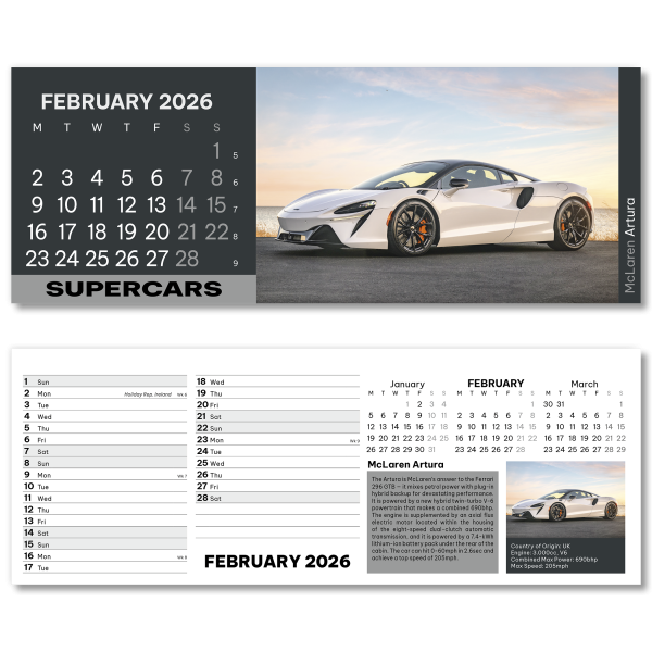 Supercars Desk Calendar