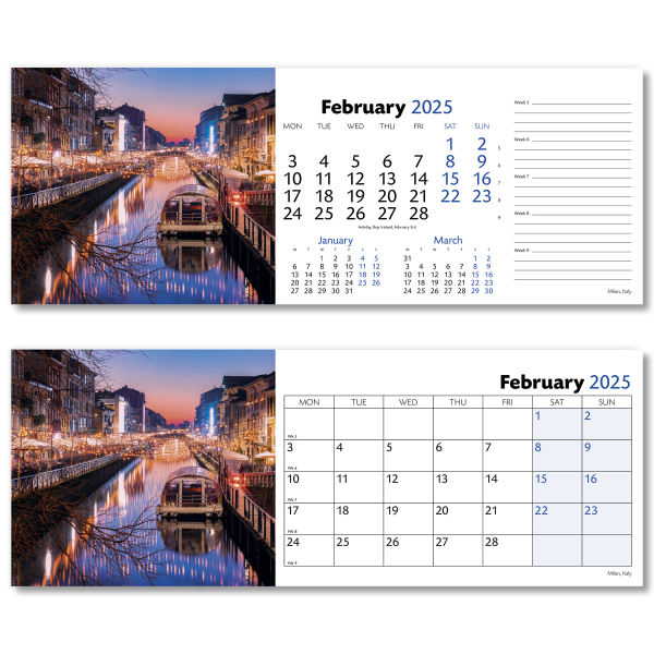 World by Night Desk Calendar