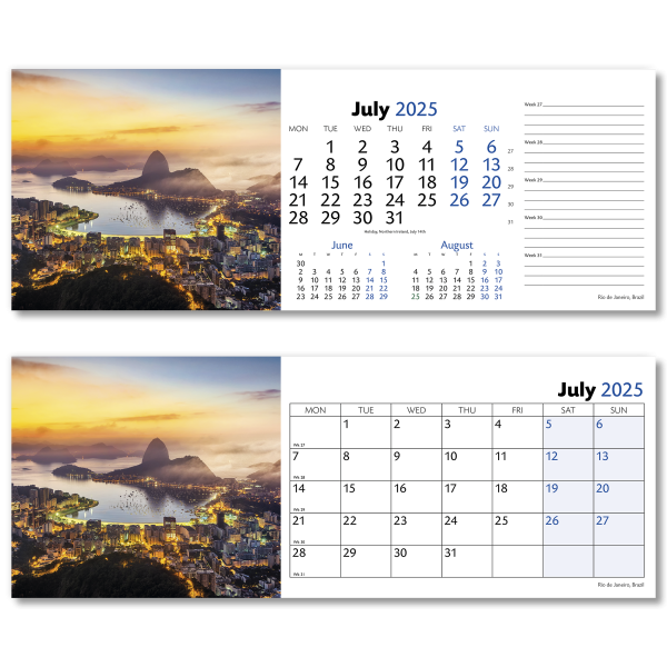 World by Night Desk Calendar