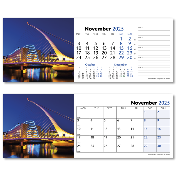 World by Night Desk Calendar