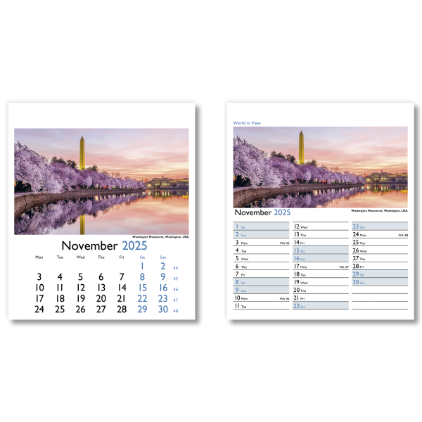 World in View Mini Desk Calendar