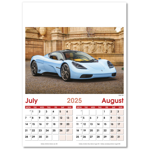 Fast Cars Wall Calendar - 7 Leaf